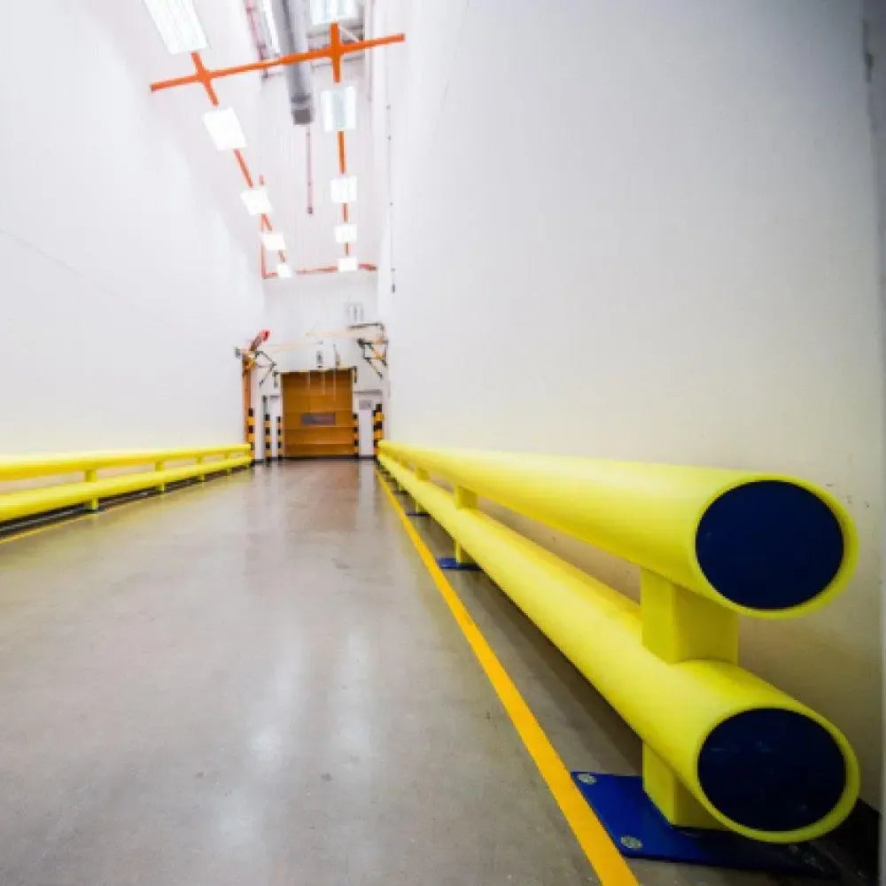 Aizsargbarjera Brand Safe zema līmeņa dubulta 3400 mm kontrastdzeltena - Ergostock.lv