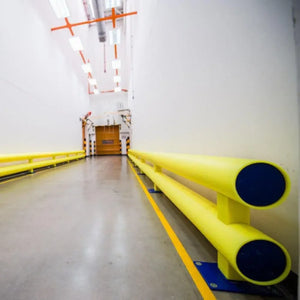 Aizsargbarjera Brand Safe zema līmeņa dubulta 3400 mm kontrastdzeltena - Ergostock.lv