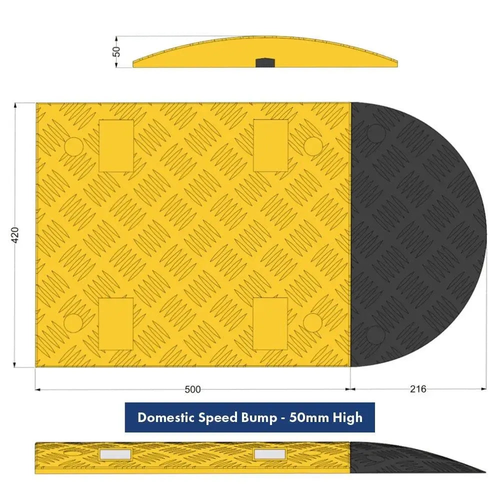 Ātruma ierobežošanas barjera Beaverswood augstums 50 mm nobeiguma daļa melna - Ergostock.lv