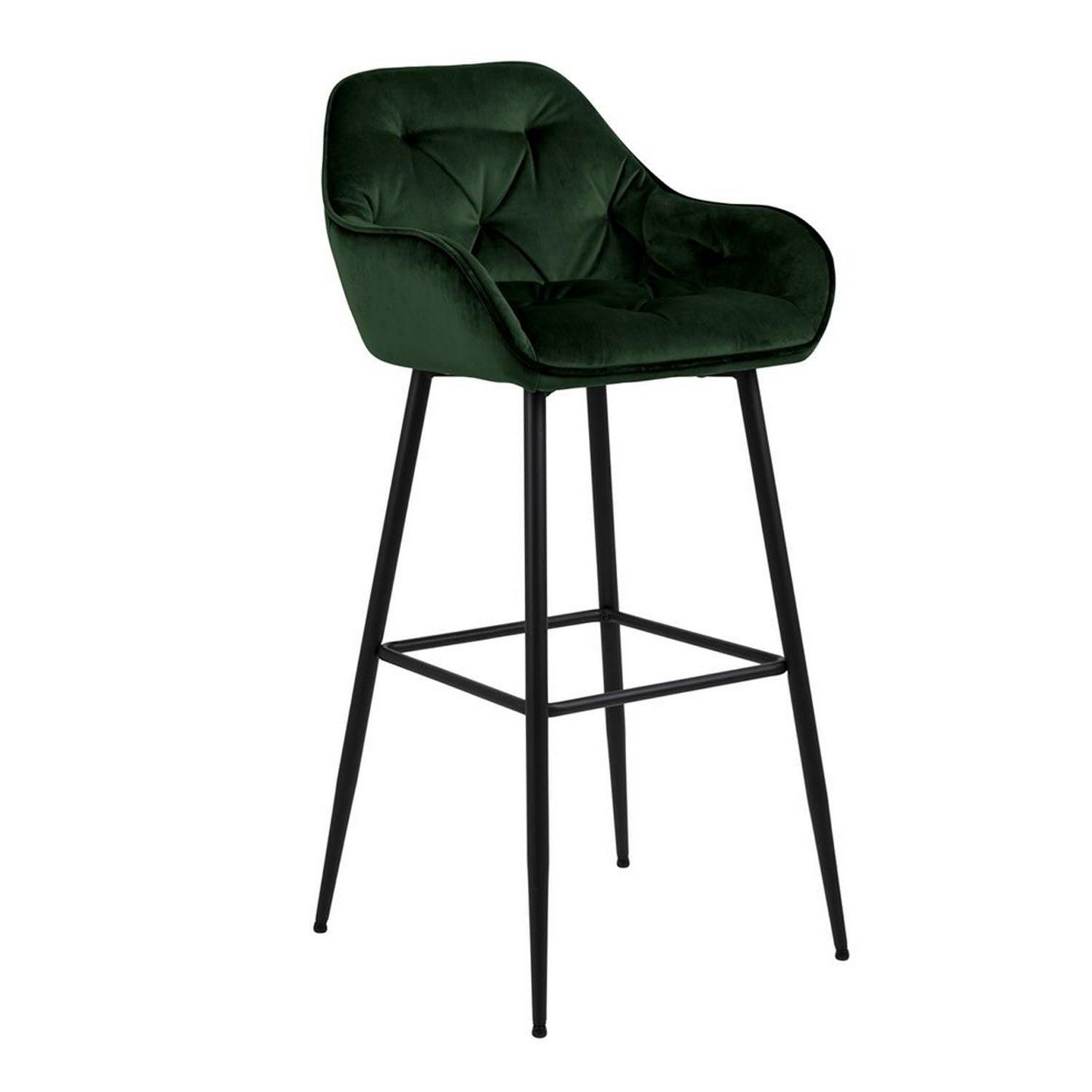 Bāra krēsls BROOKE 55x52xH103.5cm meža zaļš samts / melns-Ergostock