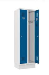 Garderobes skapis Classic ar cokolu 2 nodalījumi-Ergostock