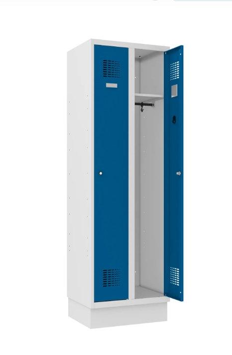 Garderobes skapis Classic ar cokolu 2 nodalījumi-Ergostock