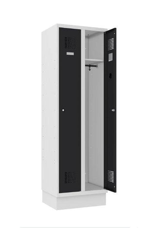 Garderobes skapis Classic ar cokolu 2 nodalījumi-Ergostock