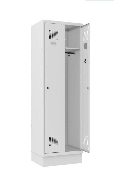 Garderobes skapis Classic ar cokolu 2 nodalījumi-Ergostock