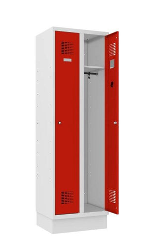 Garderobes skapis Classic ar cokolu 2 nodalījumi-Ergostock