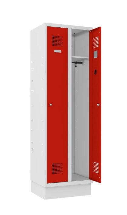 Garderobes skapis Classic ar cokolu 2 nodalījumi-Ergostock