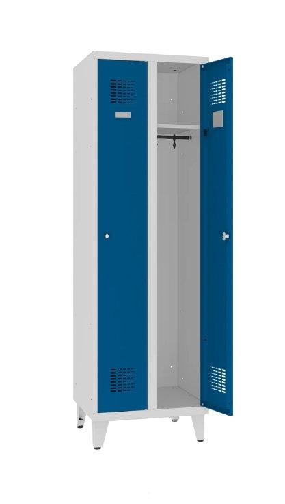 Garderobes skapis Classic ar kāju rāmi 2 nodalījumi-Ergostock