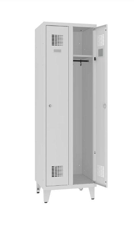 Garderobes skapis Classic ar kāju rāmi 2 nodalījumi-Ergostock