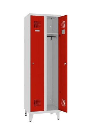 Garderobes skapis Classic ar kāju rāmi 2 nodalījumi-Ergostock