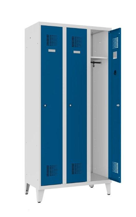 Garderobes skapis Classic ar kāju rāmi 3 nodalījumi-Ergostock