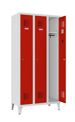 Garderobes skapis Classic ar kāju rāmi 3 nodalījumi-Ergostock