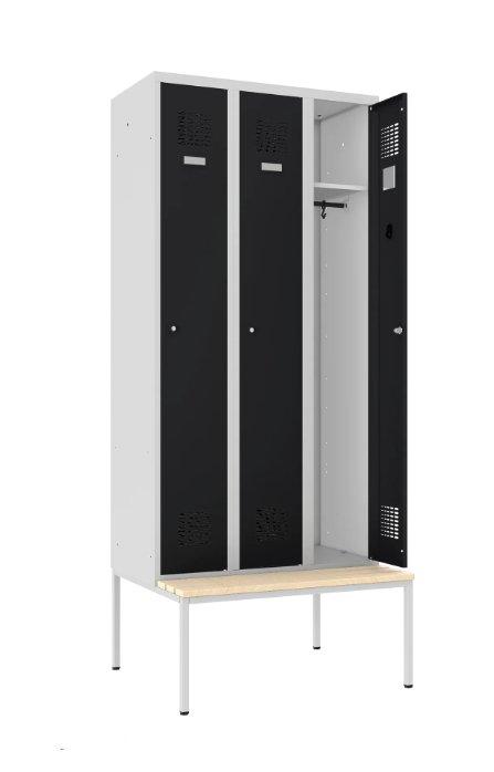 Garderobes skapis Classic ar solu 3 nodalījumi-Ergostock