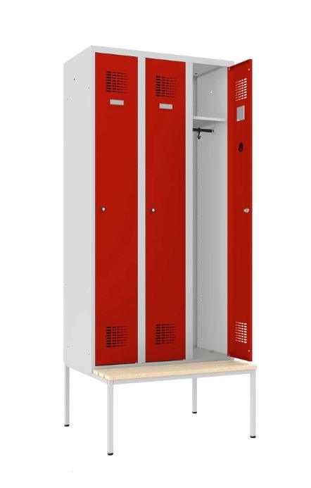 Garderobes skapis Classic ar solu 3 nodalījumi-Ergostock