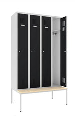 Garderobes skapis Classic ar solu 4 nodalījumi-Ergostock