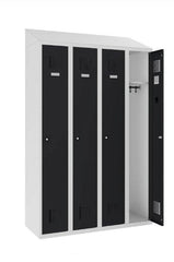 Garderobes skapis Sloping Top 4 nodalījumi-Ergostock