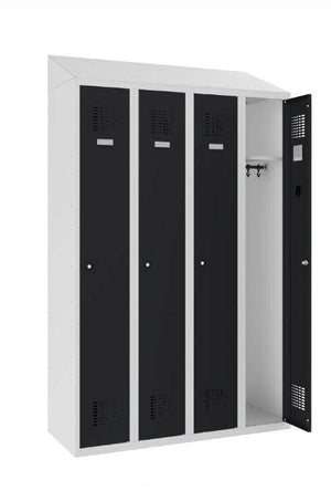 Garderobes skapis Sloping Top 4 nodalījumi-Ergostock