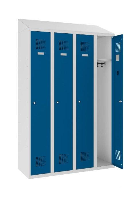 Garderobes skapis Sloping Top 4 nodalījumi-Ergostock