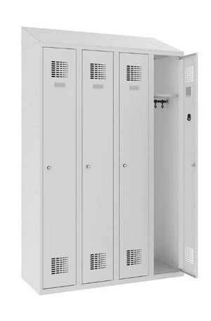 Garderobes skapis Sloping Top 4 nodalījumi-Ergostock