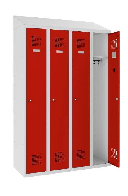 Garderobes skapis Sloping Top 4 nodalījumi-Ergostock