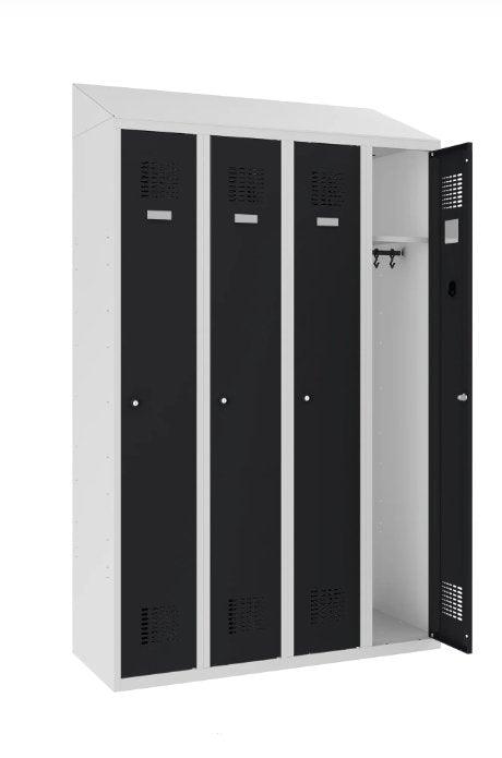 Garderobes skapis Sloping Top 4 nodalījumi-Ergostock