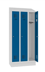 Garderobes skapis Sloping TOP ar cokolu 3 nodalījumi-Ergostock