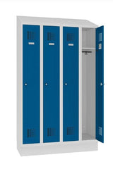 Garderobes skapis Sloping TOP ar cokolu 4 nodalījumi-Ergostock