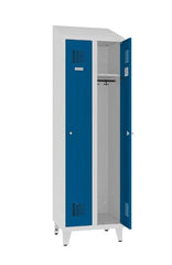 Garderobes skapis Sloping Top ar kāju rāmi 2 nodalījumi-Ergostock