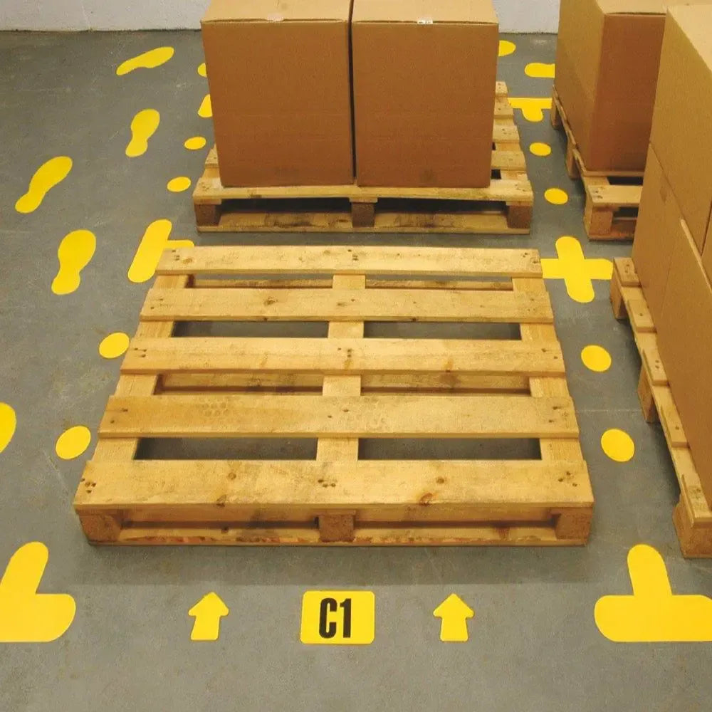 Grīdas marķējums Beaverswood industriālas kvalitātes Bulta 90 x 90 mm 100 gab sarkani - Ergostock.lv