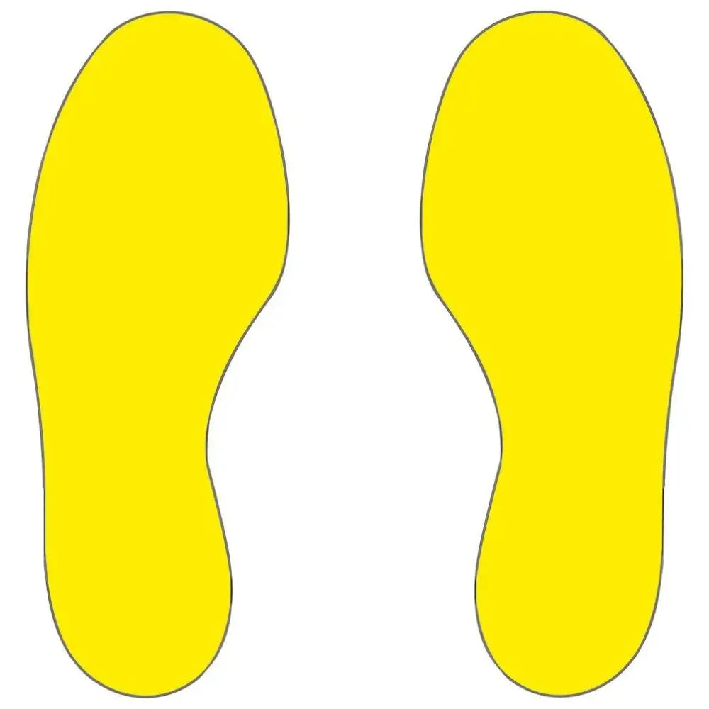 Grīdas marķējums Beaverswood industriālas kvalitātes Pēdas 300 x 100 mm 10 gab dzeltenas - Ergostock.lv