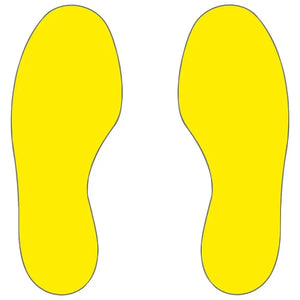 Grīdas marķējums Beaverswood industriālas kvalitātes Pēdas 300 x 100 mm 10 gab dzeltenas - Ergostock.lv