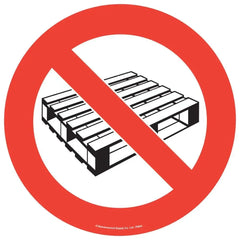 Grīdas marķējums Beaverswood Palešu novietošana aizliegta bez teksta industriālas kvalitātes 430 mm diametrs - Ergostock.lv