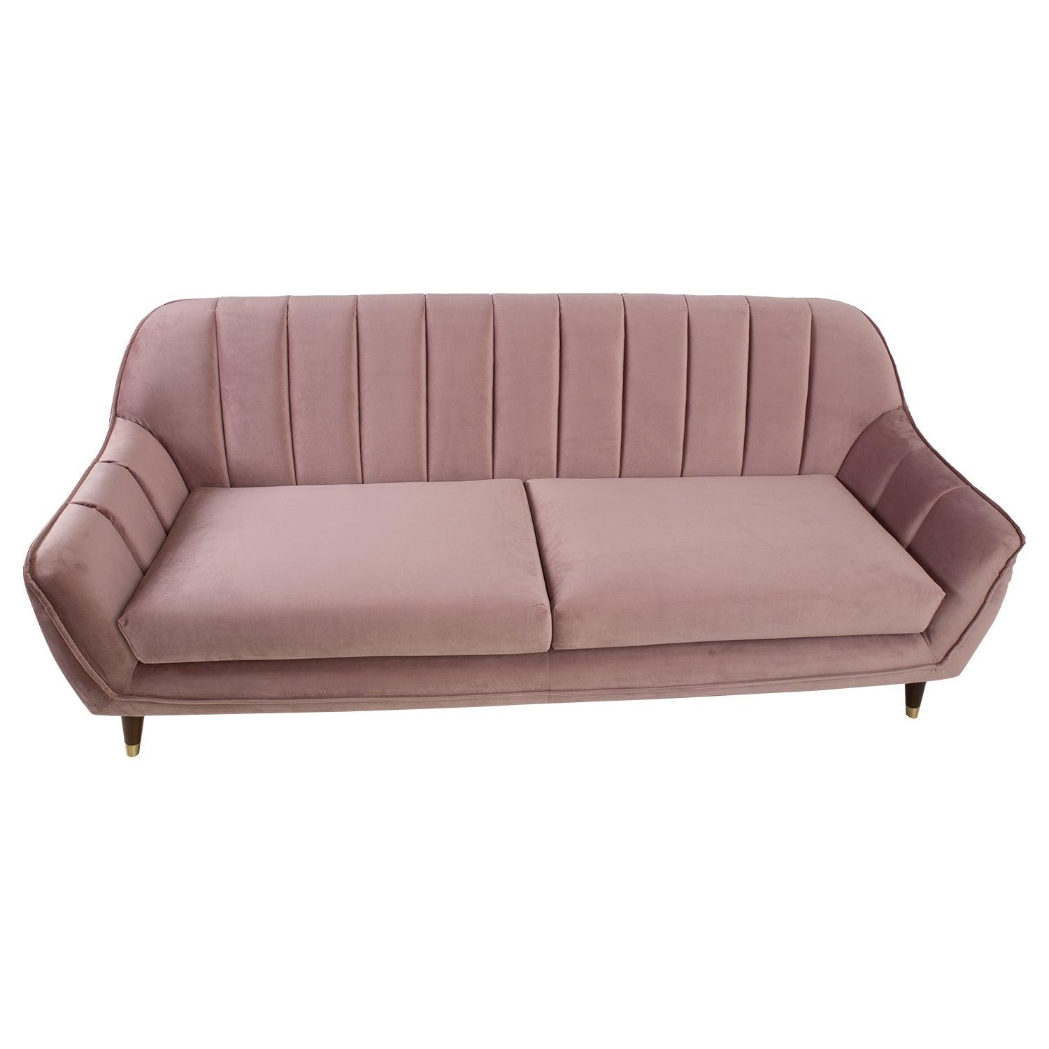 Home4You Dīvāns JOANNA 1965xD835xH805cm violeti rozā samts-Ergostock