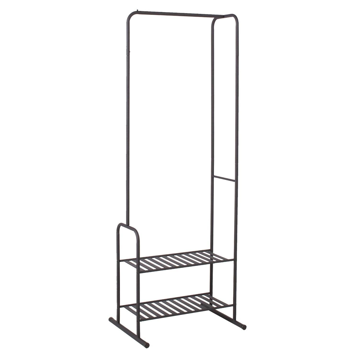 Home4You Drēbju pakaramais FELIX 62x46xH173cm melns-Ergostock