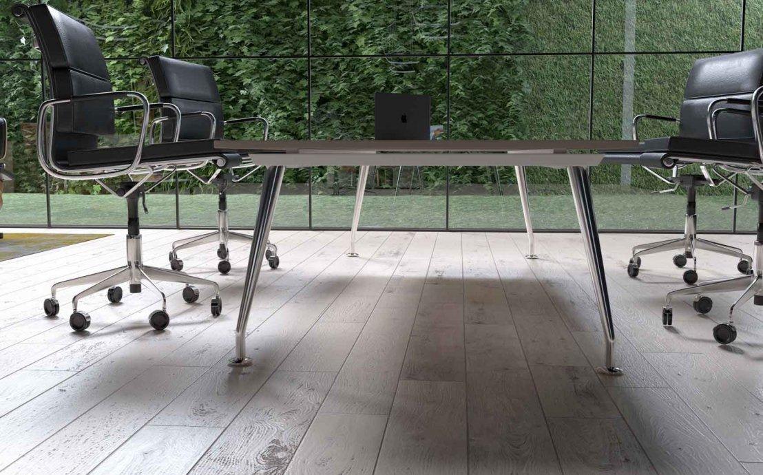 Konferenču galds Sirium Prestige Chrome Barrel- shaped 240 cm x 110 cm - Ergostock.lv