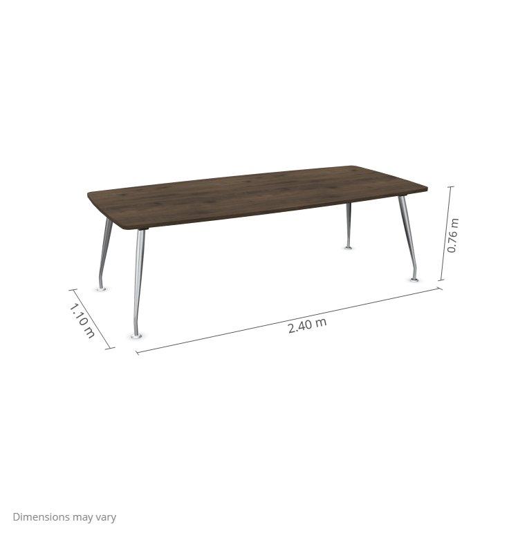 Konferenču galds Sirium Prestige Chrome Barrel- shaped 240 cm x 110 cm - Ergostock.lv