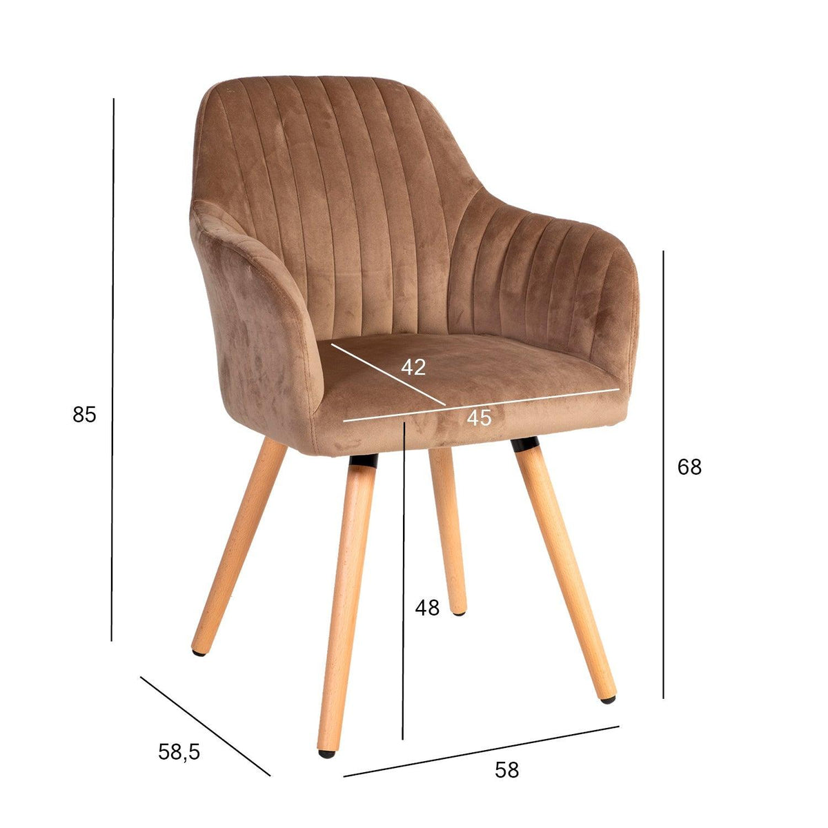 Krēsls ARIEL 58x585xH85cm brūns-Ergostock