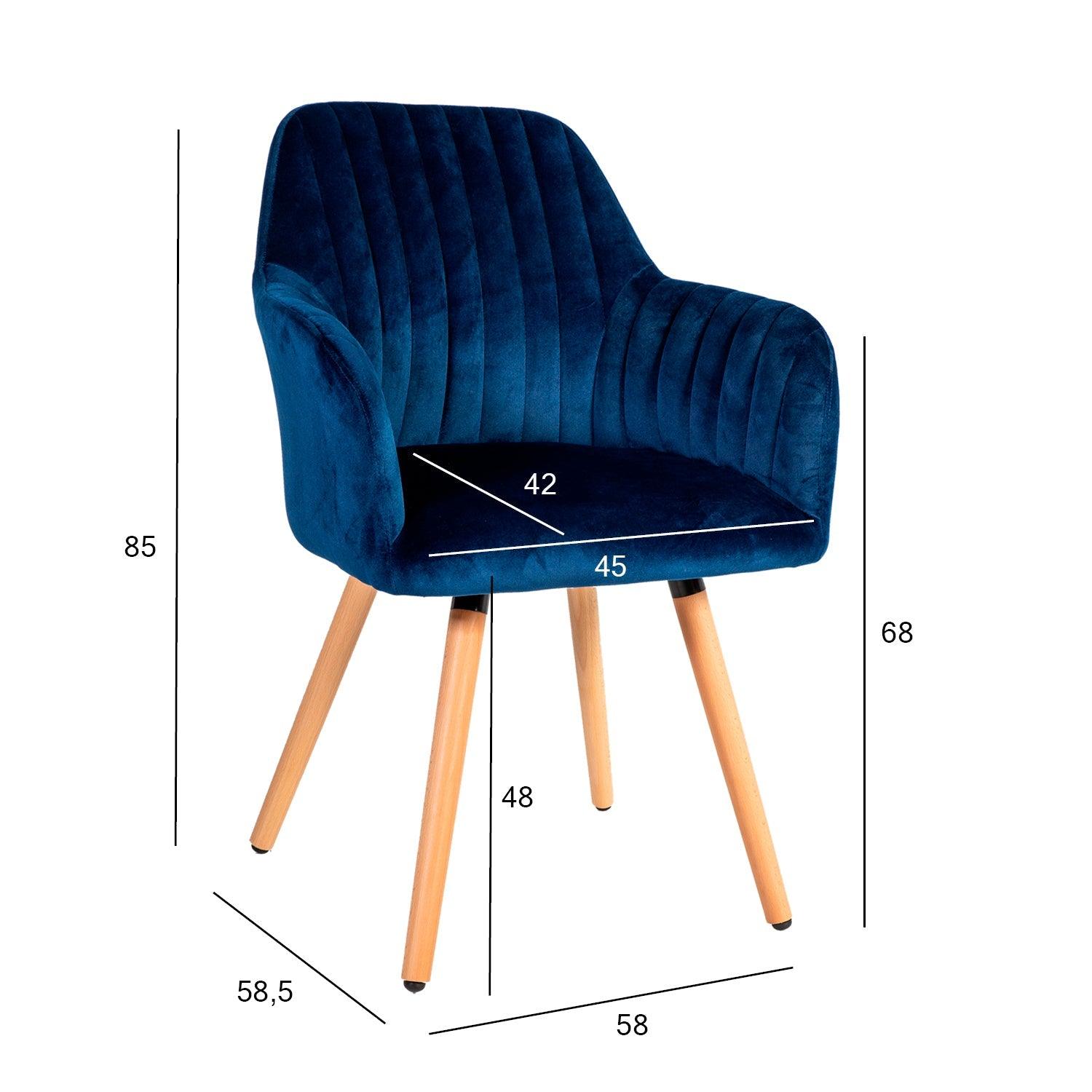 Krēsls ARIEL 58x585xH85cm materiāls: audums krāsa: gaiši zils kājas dižskabardis-Ergostock