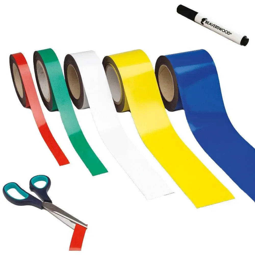 Magnētiska Easy Wipe lente marķēšanai industriālas kvalitātes 30 mm x 10 m balta - Ergostock.lv