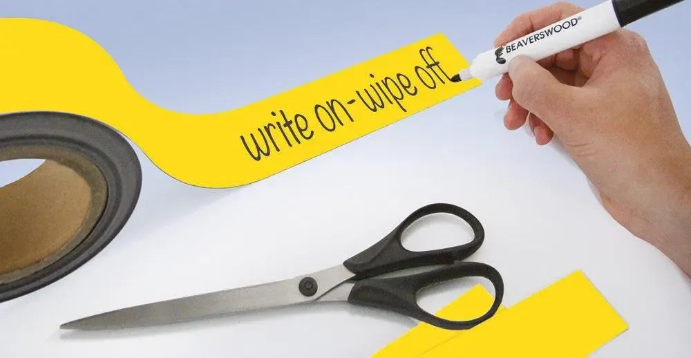 Magnētiska Easy Wipe lente marķēšanai industriālas kvalitātes 30 mm x 10 m dzeltena - Ergostock.lv