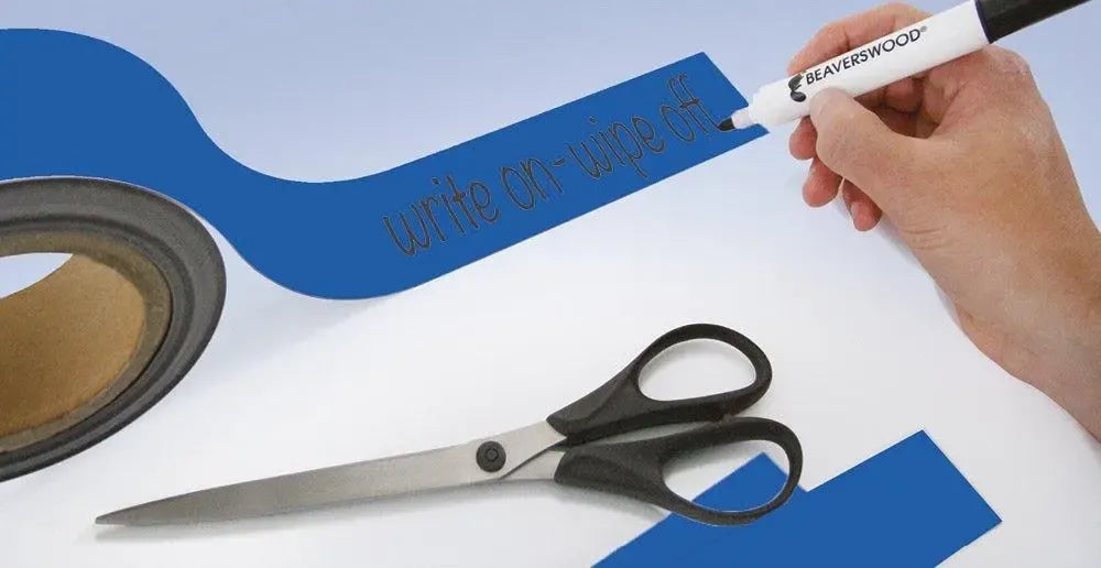 Magnētiska Easy Wipe lente marķēšanai industriālas kvalitātes 50 mm x 10 m zila - Ergostock.lv