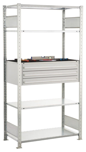 Metāla plaukts Schulte Multiplus 2000 mm x1000 mm ar atvilktnēm-Ergostock