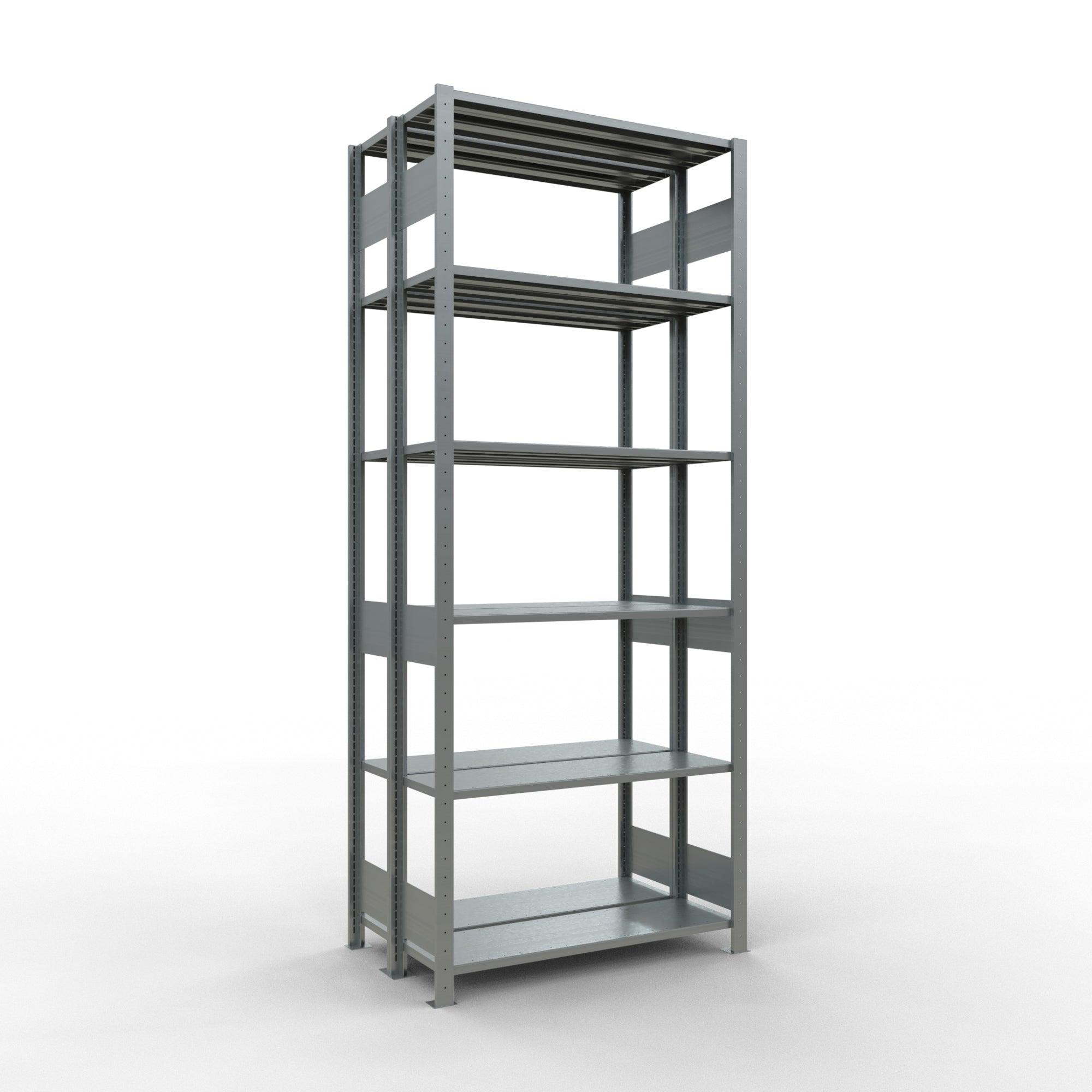 Metāla plaukts Schulte Multiplus 2500 mm x1000 mm divpusējs plug in x2-Ergostock