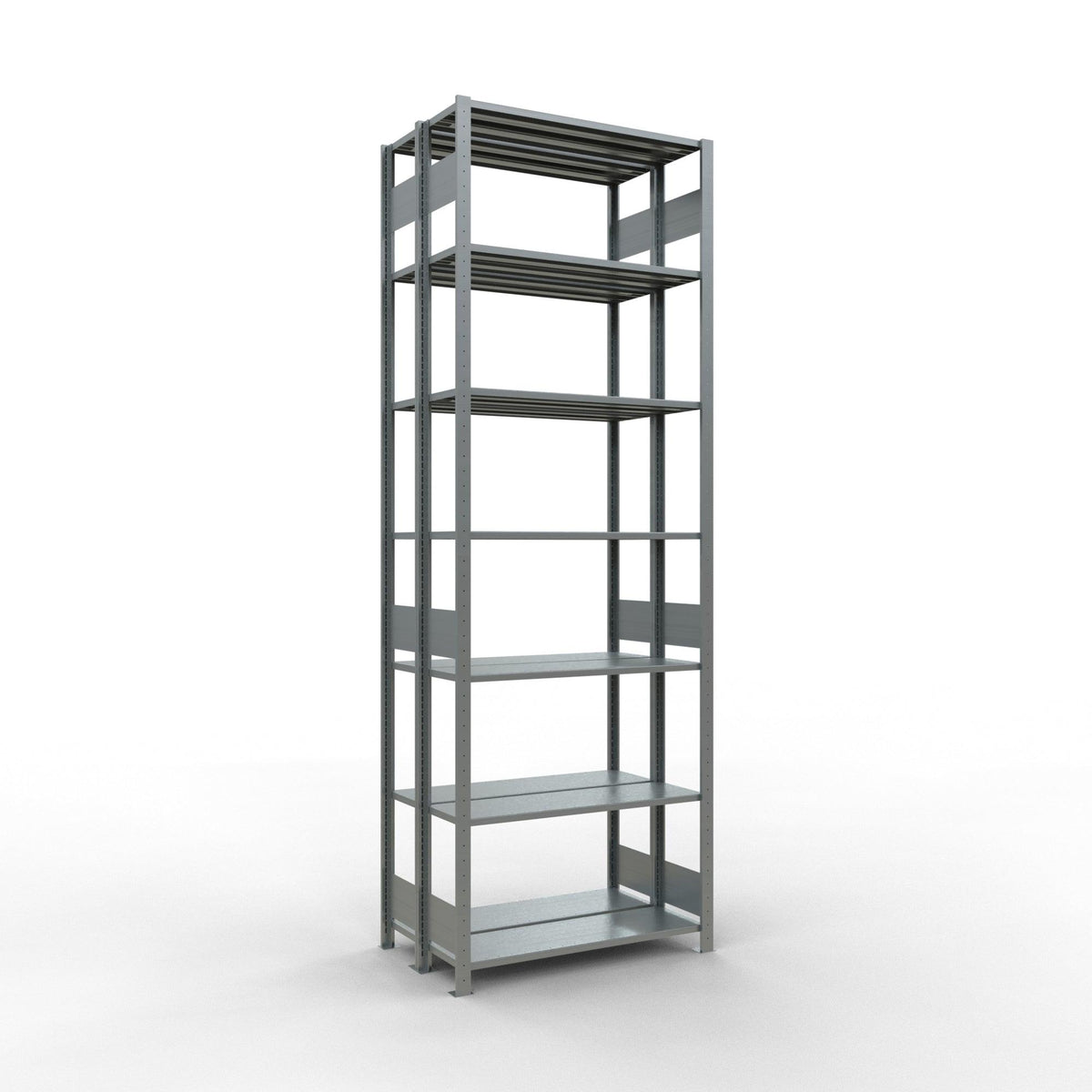 Metāla plaukts Schulte Multiplus 3000 mm x1000 mm divpusējs plug in x2-Ergostock