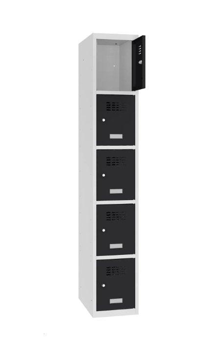 Metāla skapis Classic 1R ar 5 nodalījumiem-Ergostock