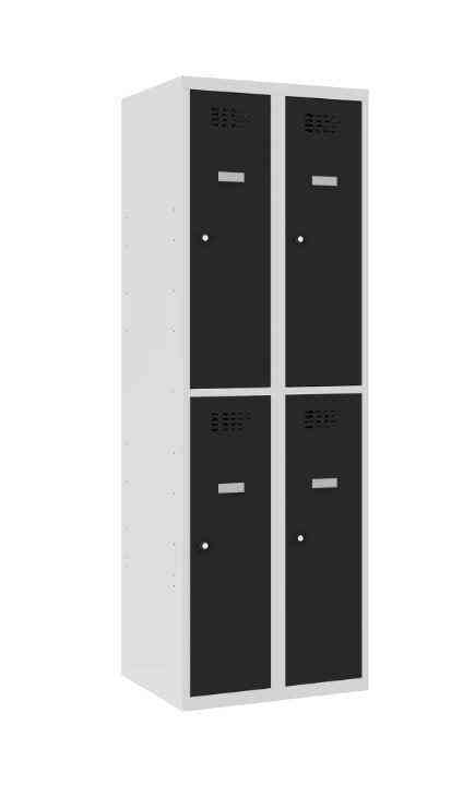 Metāla skapis Classic 2R 4 nodalījumi - Ergostock.lv
