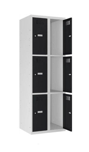 Metāla skapis Classic 2R 6 nodalījumi-Ergostock