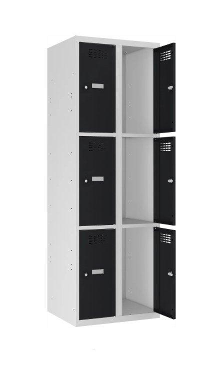 Metāla skapis Classic 2R 6 nodalījumi-Ergostock