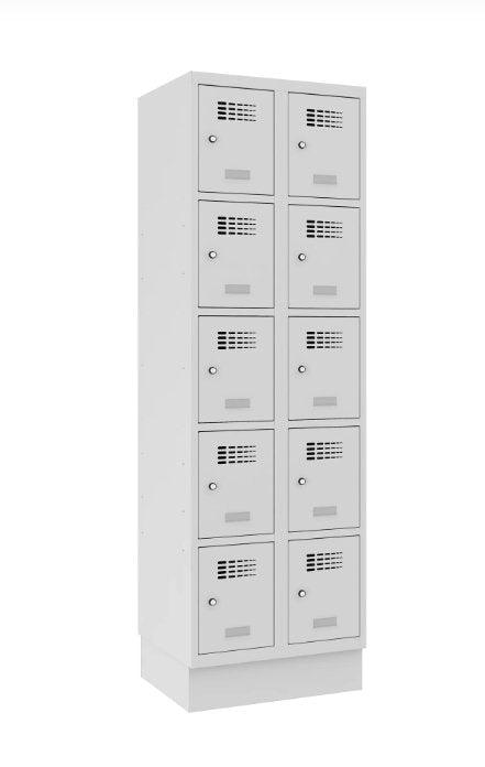 Metāla skapis Classic 2R ar cokolu 10 nodalījumi-Ergostock