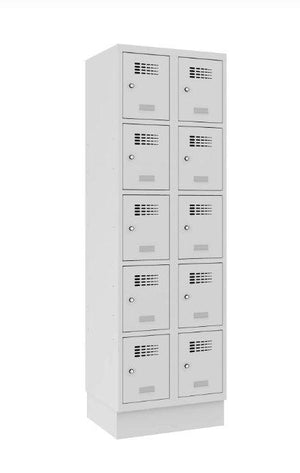 Metāla skapis Classic 2R ar cokolu 10 nodalījumi-Ergostock