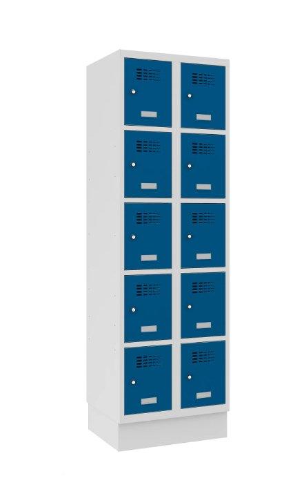 Metāla skapis Classic 2R ar cokolu 10 nodalījumi-Ergostock